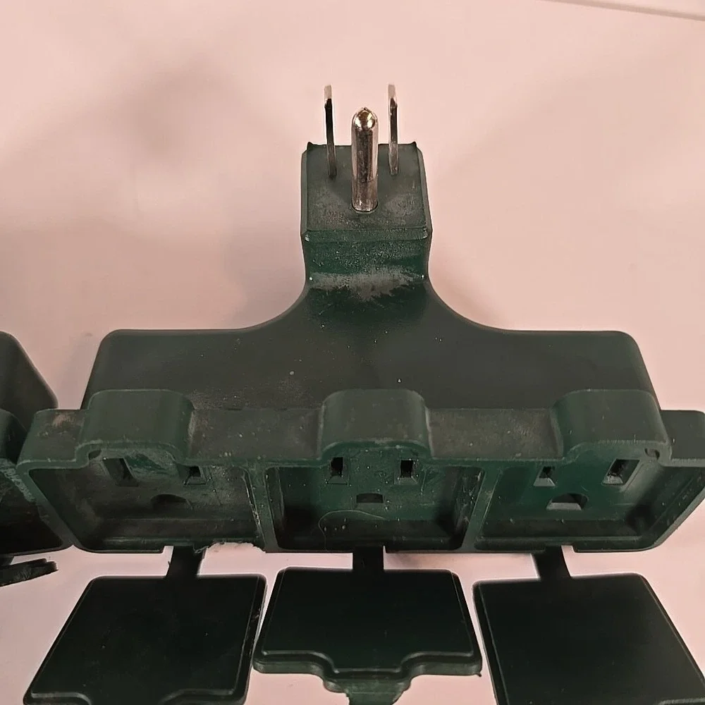 (2) Litesun LT-2 3-Prong Green 3‎ Outlet Power Adapter Surge Current Pr